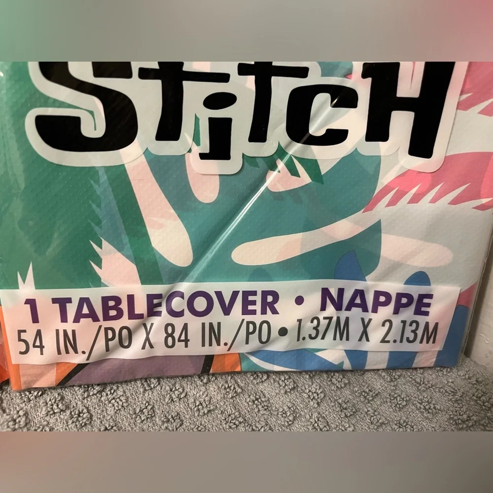 2 Disney Stitch Birthday Part Table Covers in Teal, Pink, Orange, White
